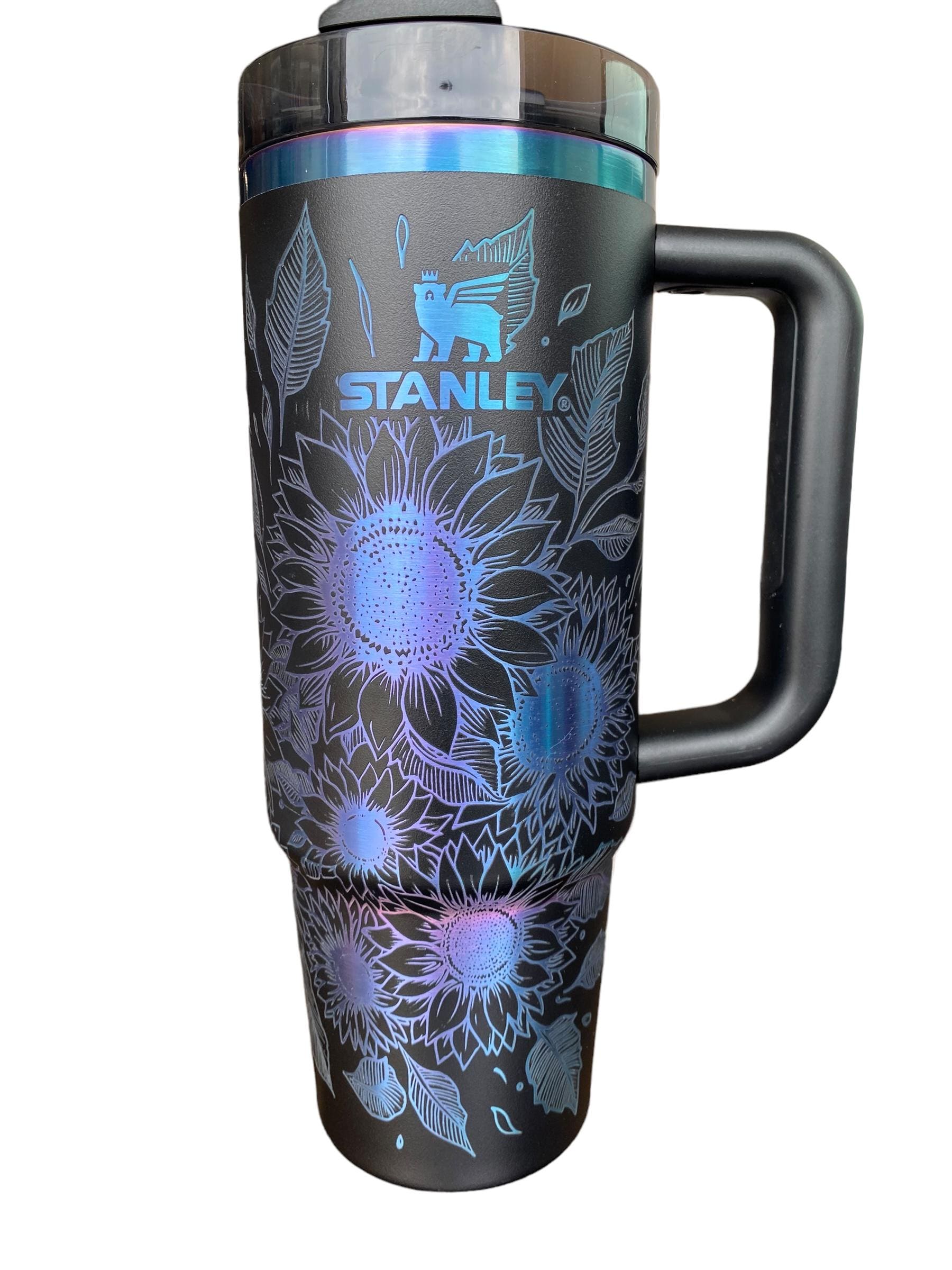 Sunflowers Engraved Tumbler  - engraved Country Tumbler - 40oz tumbler with handle - Custom Tumbler -  Floral Tumbler