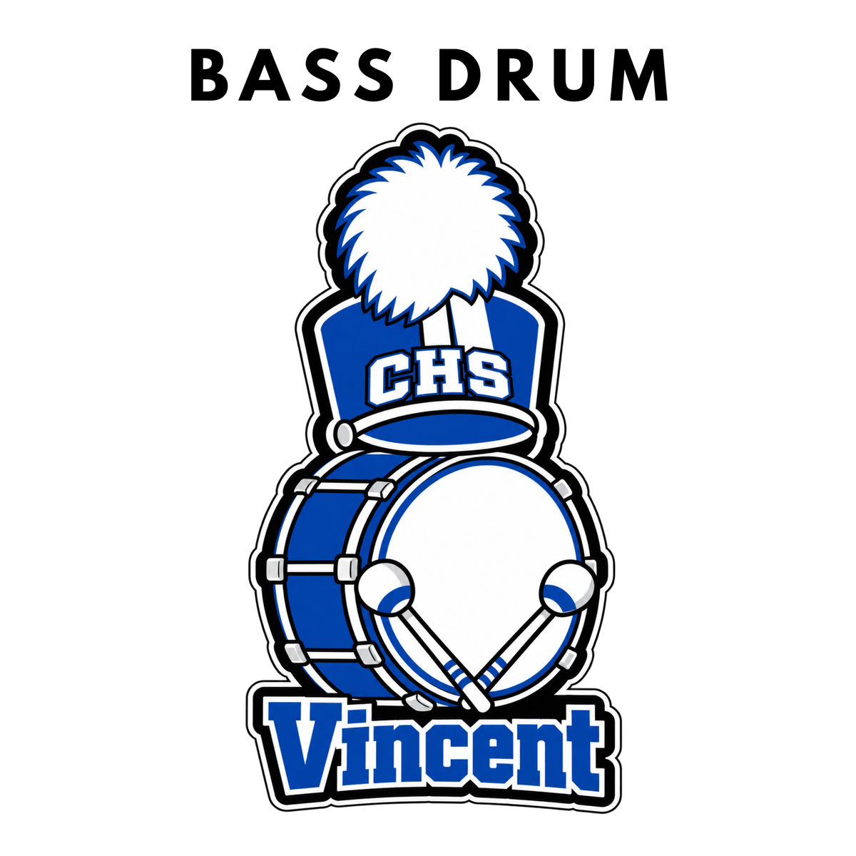 Personalized Marching Band Pom Pom Stick | Custom Band Instrument Cheerstick
