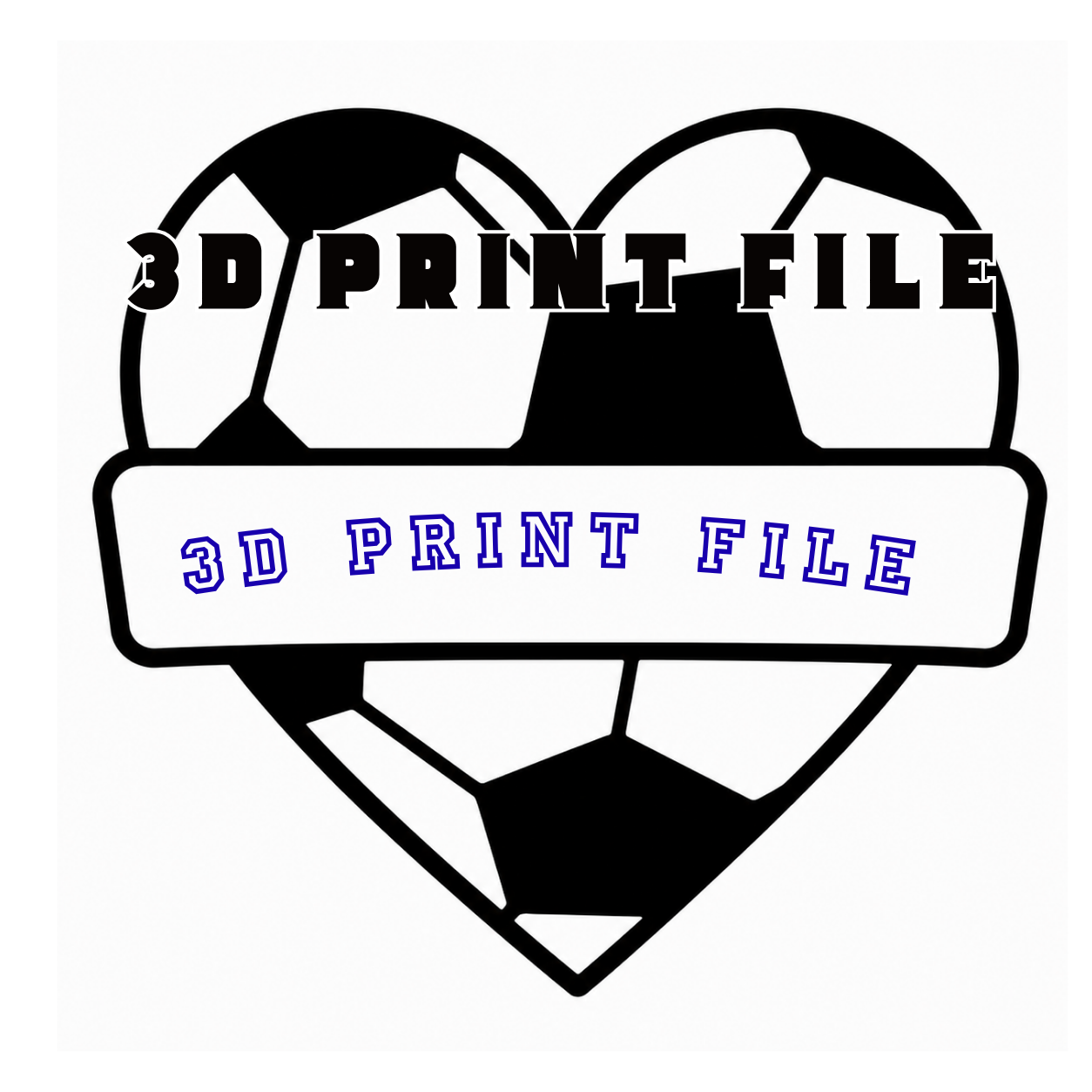 Soccer Heart Pompom Stick Digital Download | STL & 3MF 3D Print Files | Personalized Soccer Mom Spirit Stick