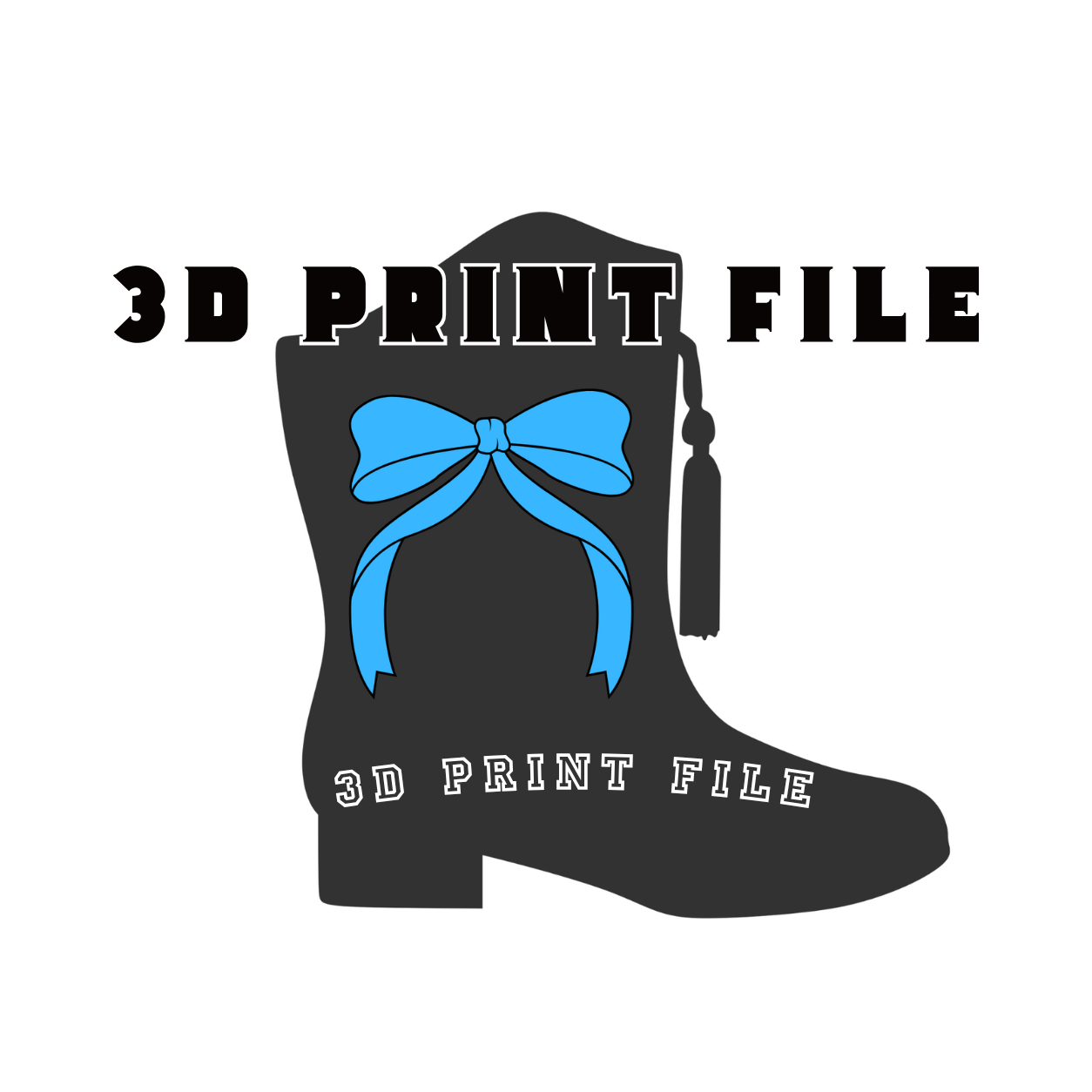 Drill Team Boot Pompom Stick Digital Download | STL & 3MF 3D Print Files | Personalized Dance Spirit Stick