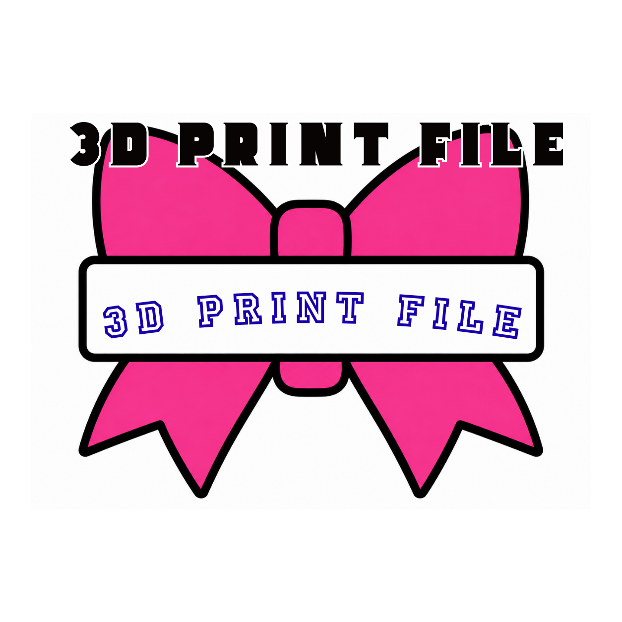 Cheer Bow Pompom Stick Digital Download | STL & 3MF 3D Print Files | Personalized Cheer & Dance Spirit Stick