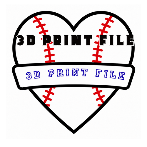 Baseball Heart Pompom Stick Digital Download | STL & 3MF 3D Print Files | Personalized Baseball Mom Spirit Stick