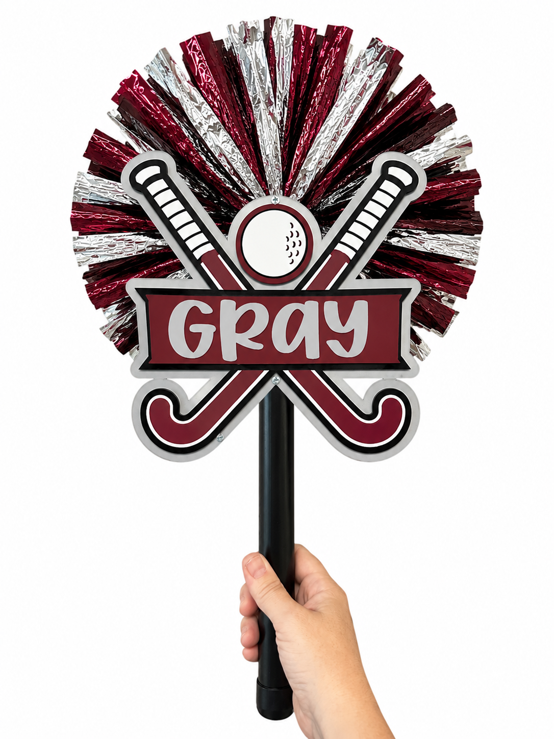 Personalized Field Hockey Pompom Stick | Custom Team Spirit Stick | Field Hockey Cheer Accessory | Game Day Gift