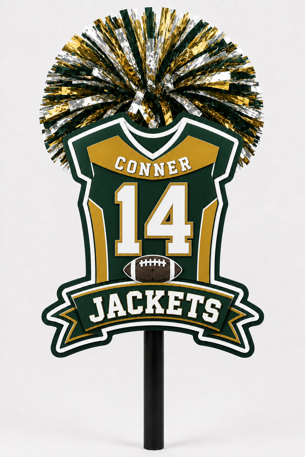 Personalized Football Jersey Pompom Stick