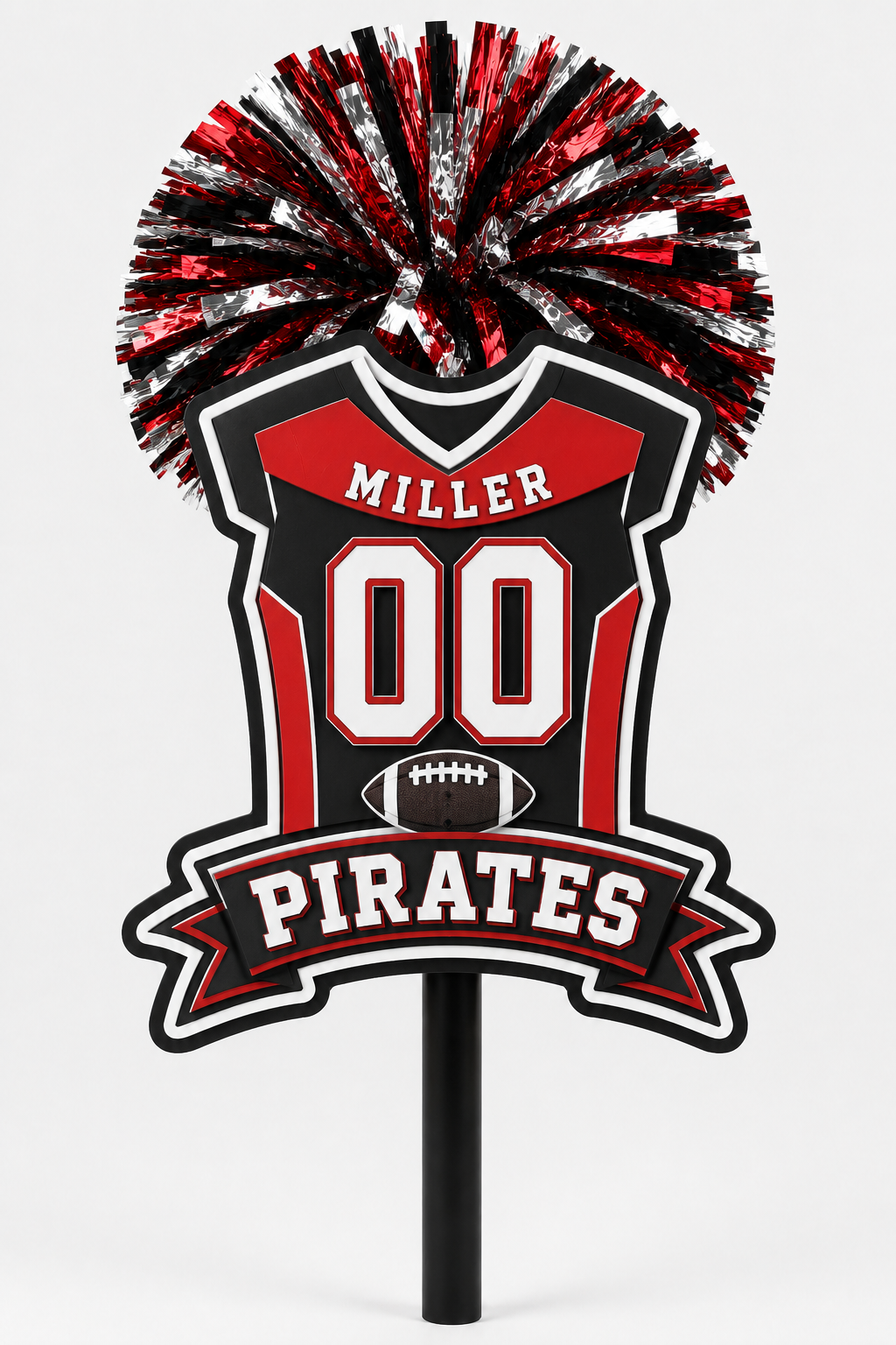 Personalized Football Jersey Pompom Stick