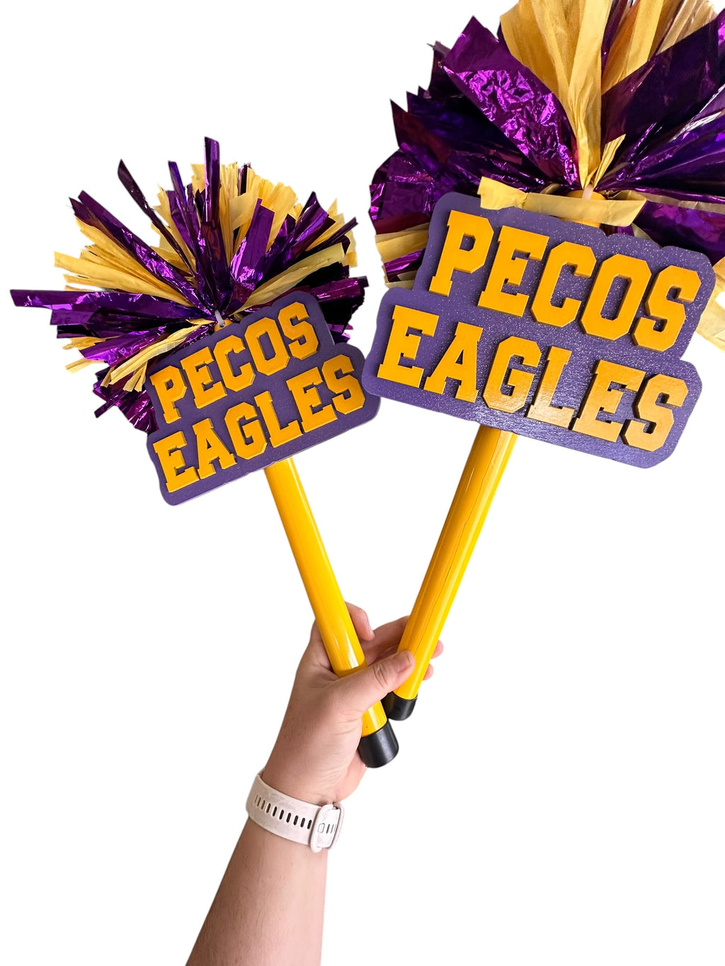 Custom Text PomPom Stick