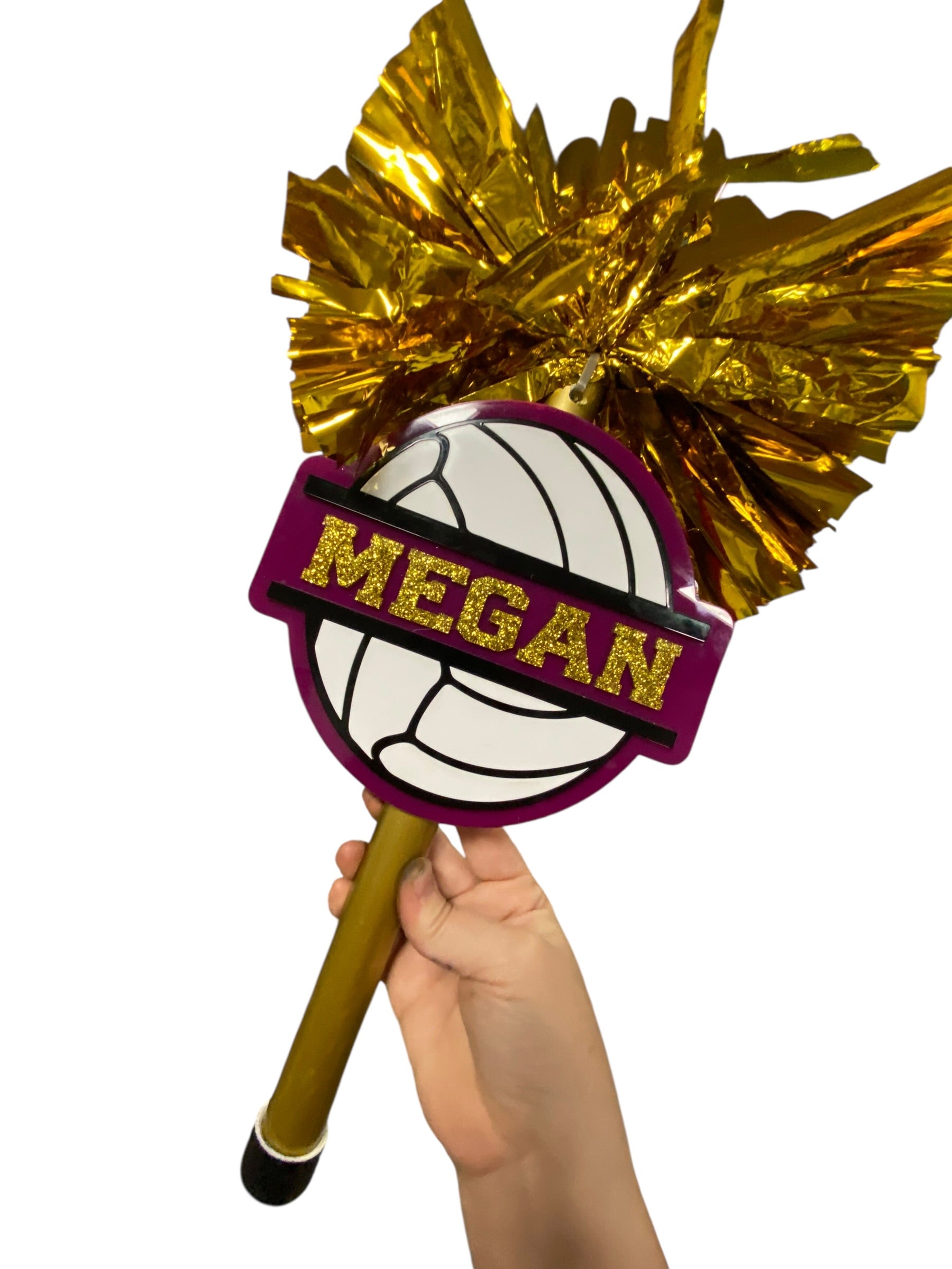 Split Volleyball Cheerstick Noise Maker | Personalized Volleyball Spirit Shaker | Volleyball Mom Cheer Stick | Team Spirit Pom Pom Cheerstick | Custom Name Volleyball Prop