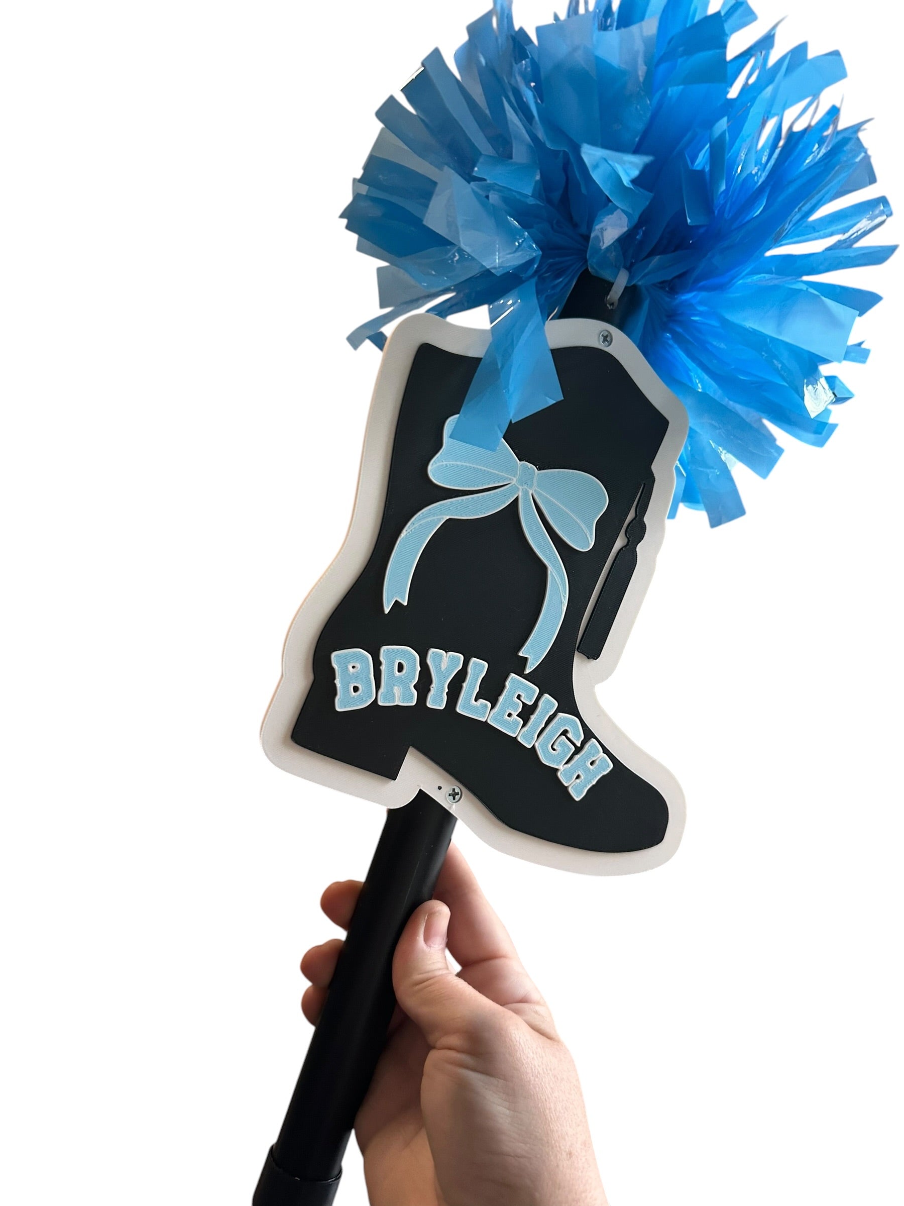 Personalized Drill Team Pompom Stick – Custom 3D Printed Boot Spirit Stick