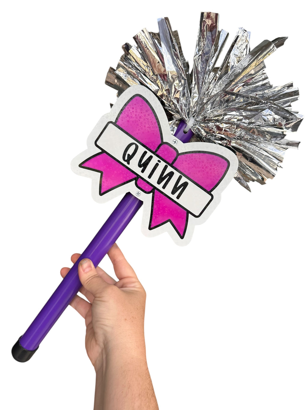 Personalized 3D Printed Bow Pompom Stick | Custom Cheer Bow Spirit Stick | Cheerleader Gift | Team Spirit Accessory