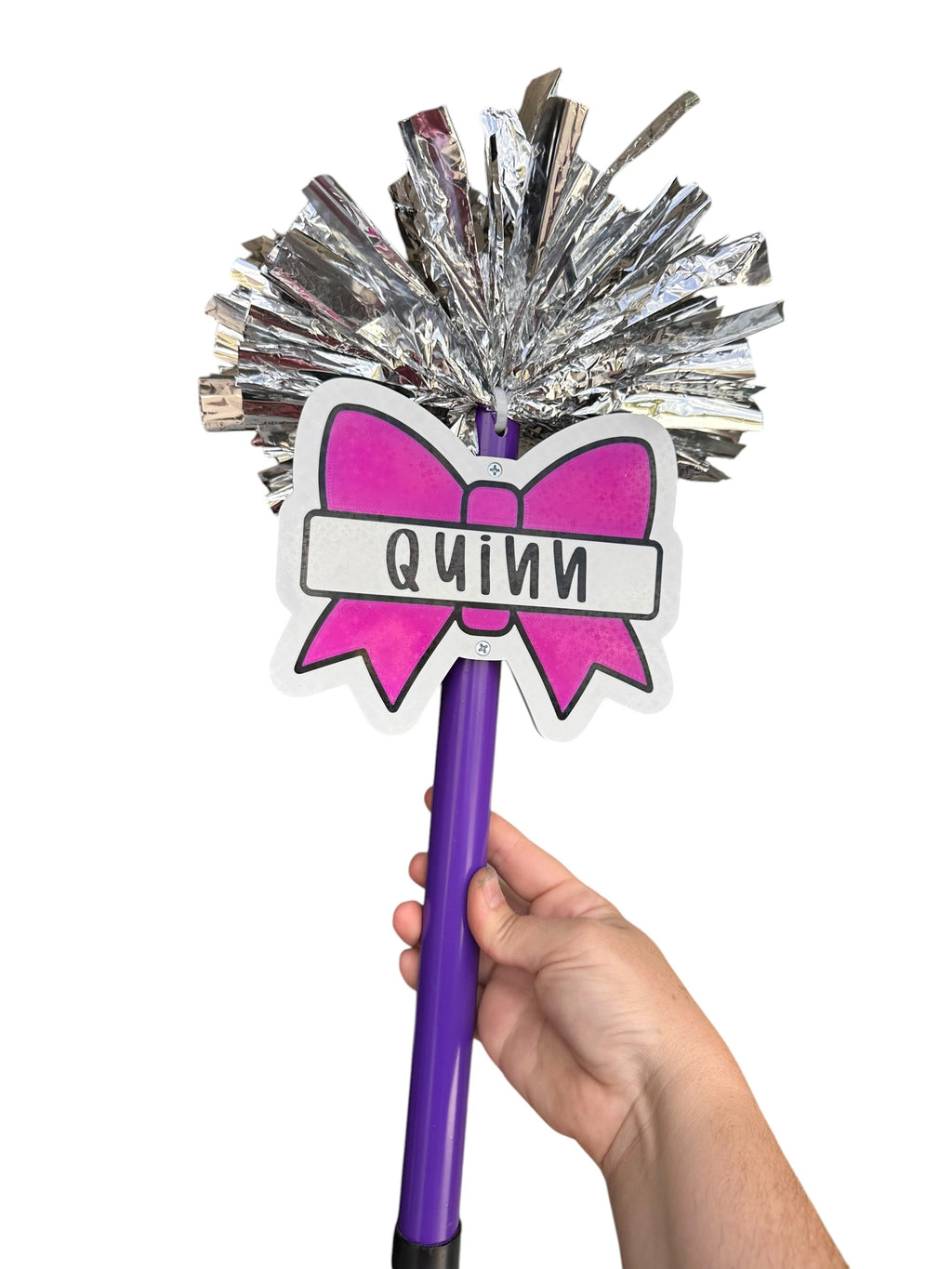Personalized 3D Printed Bow Pompom Stick | Custom Cheer Bow Spirit Stick | Cheerleader Gift | Team Spirit Accessory