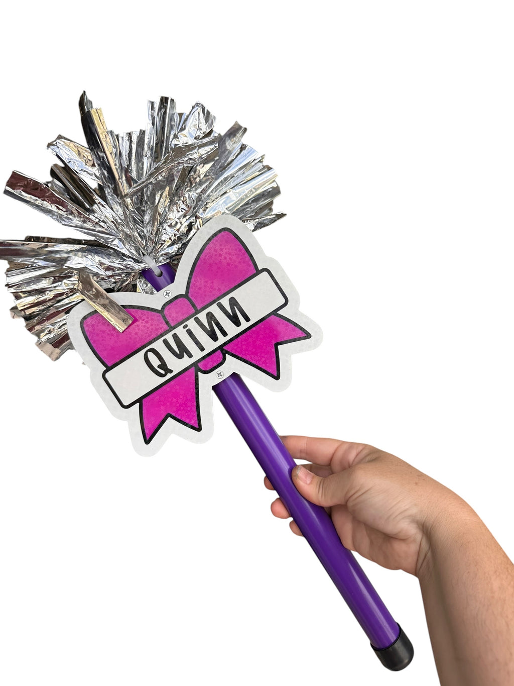 Personalized 3D Printed Bow Pompom Stick | Custom Cheer Bow Spirit Stick | Cheerleader Gift | Team Spirit Accessory