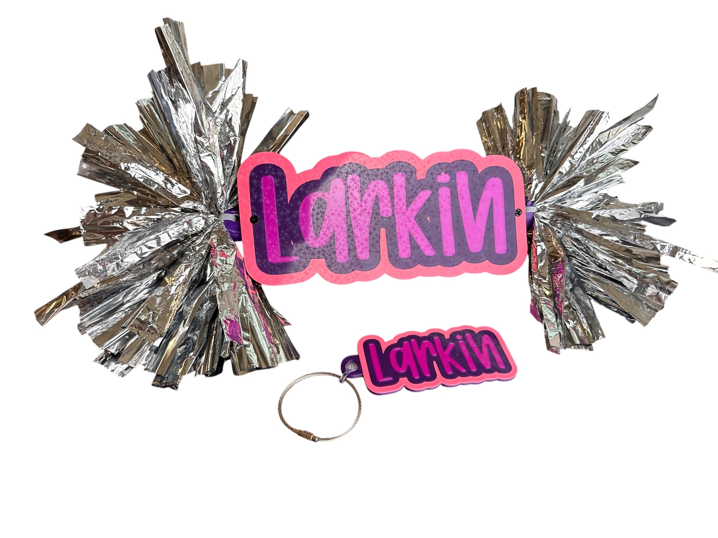 Personalized 3D Printed Cheerstick with Matching Keychain | Custom Name Spirit Stick | Cheer, Dance & Team Gift