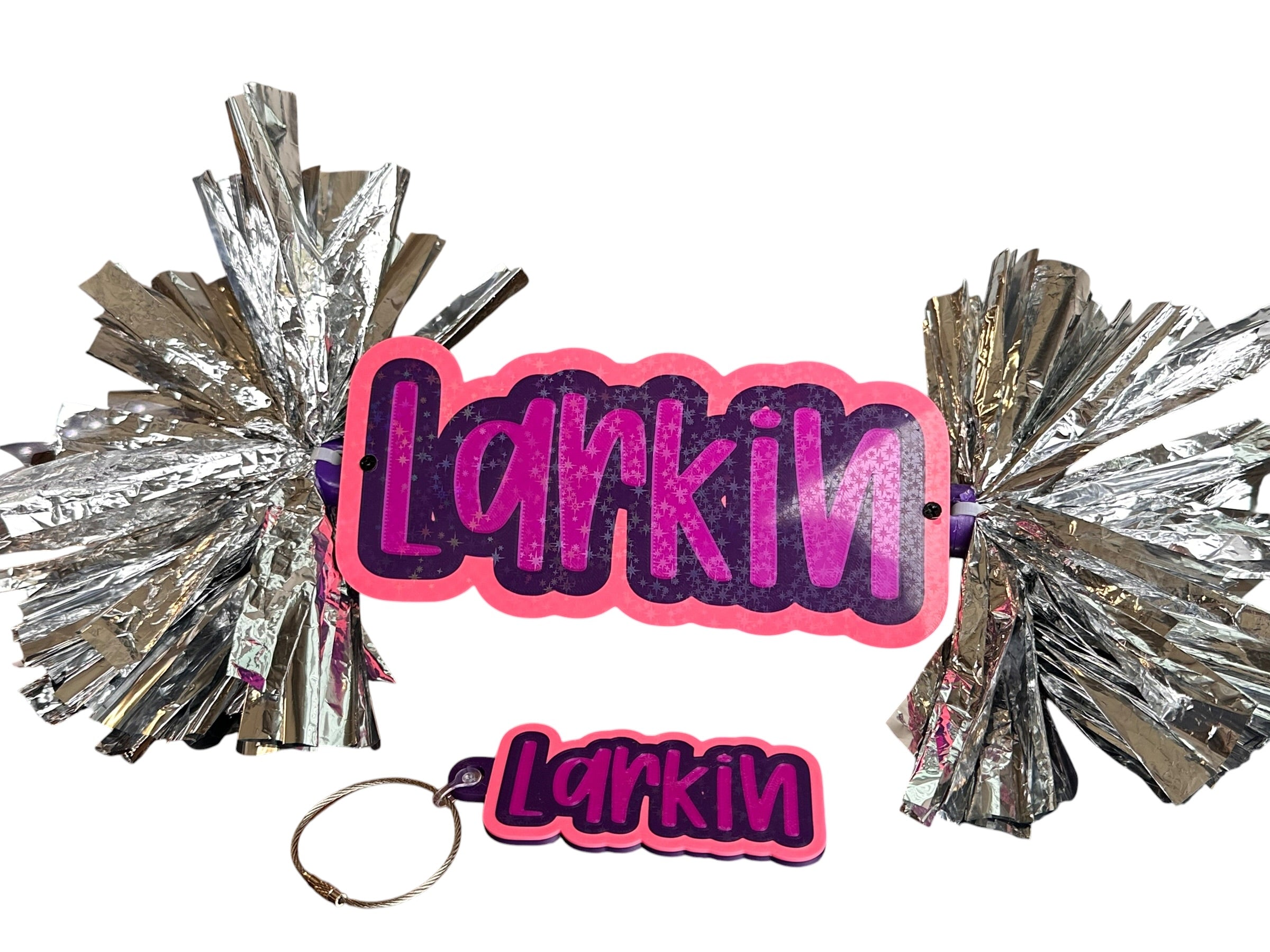 Personalized 3D Printed Cheerstick with Matching Keychain | Custom Name Spirit Stick | Cheer, Dance & Team Gift