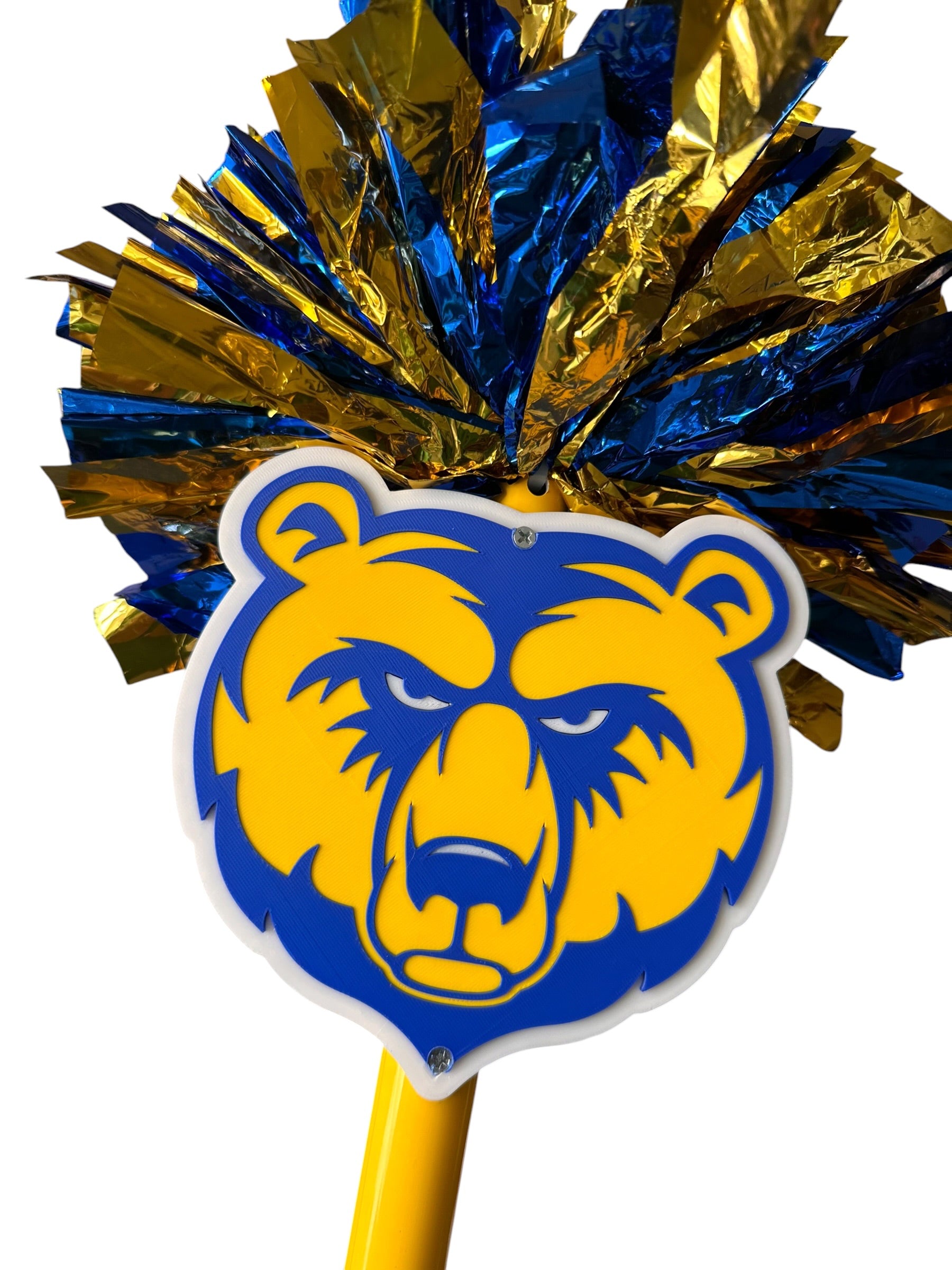 Custom Logo Pompom Stick | Personalized 3D Printed Team Spirit Stick | School Mascot, Team Logo & Business Logo Cheer Stick
