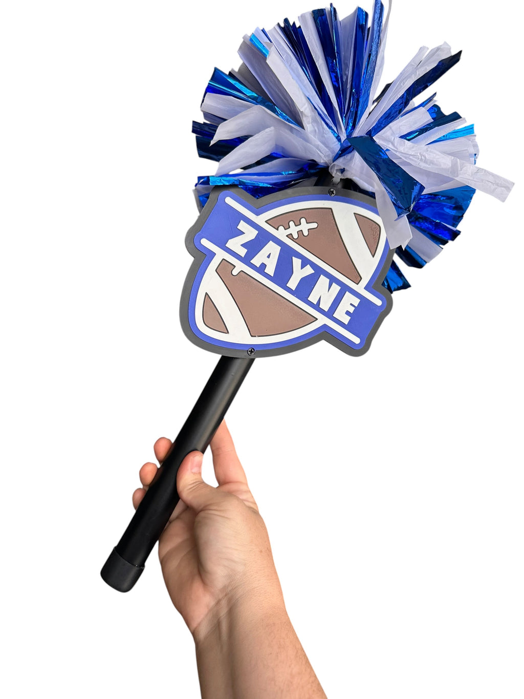 Personalized Football Pompom Stick | Custom Team Spirit Stick | Football Cheer Accessory