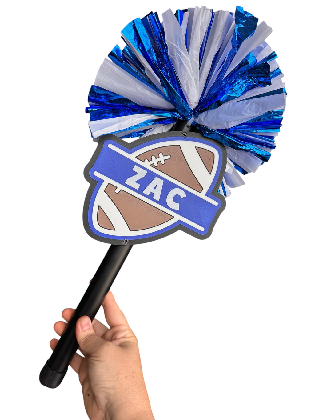 Personalized Football Pompom Stick | Custom Team Spirit Stick | Football Cheer Accessory