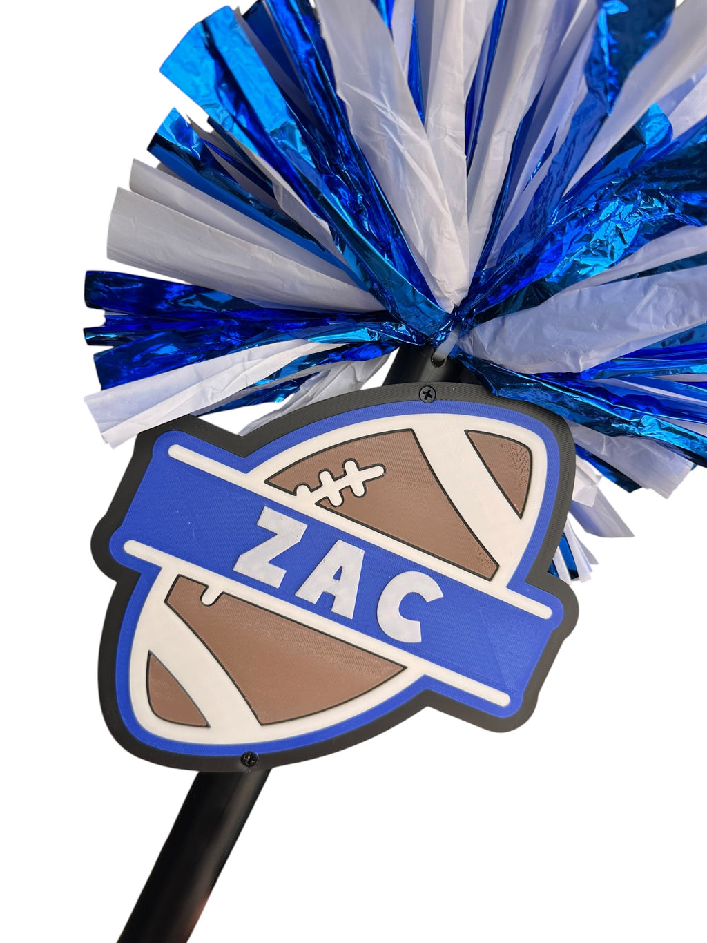 Personalized Football Pompom Stick | Custom Team Spirit Stick | Football Cheer Accessory