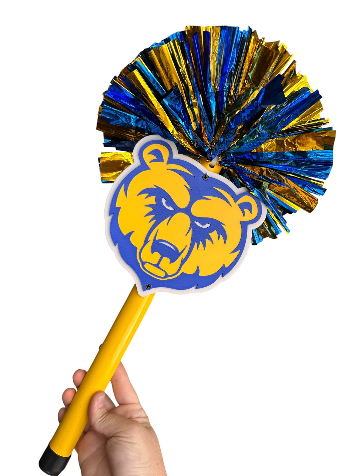 Custom Logo Pompom Stick | Personalized 3D Printed Team Spirit Stick | School Mascot, Team Logo & Business Logo Cheer Stick