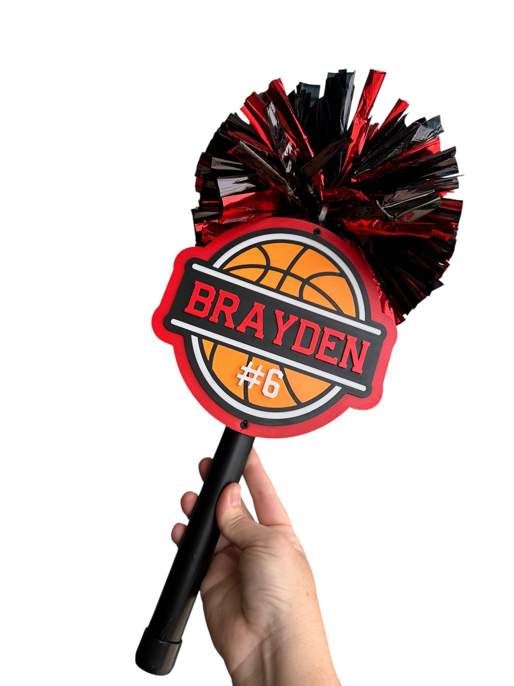 Personalized Split Basketball Pompom Stick 3D Print File | STL & 3MF Digital Download