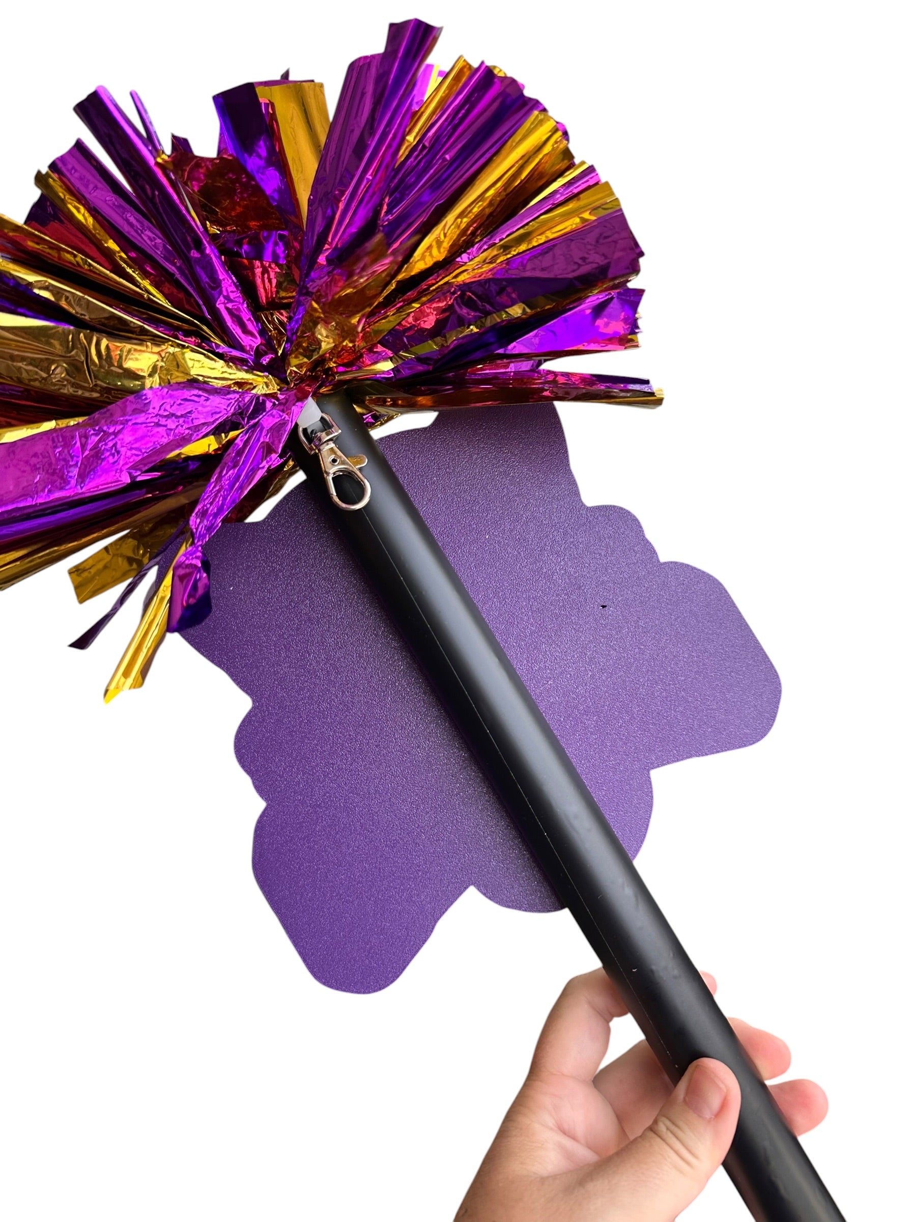 Custom Cougars Pompom Stick | Personalized School Spirit Noise Maker | Football, Cheer & Pep Rally Fan Stick