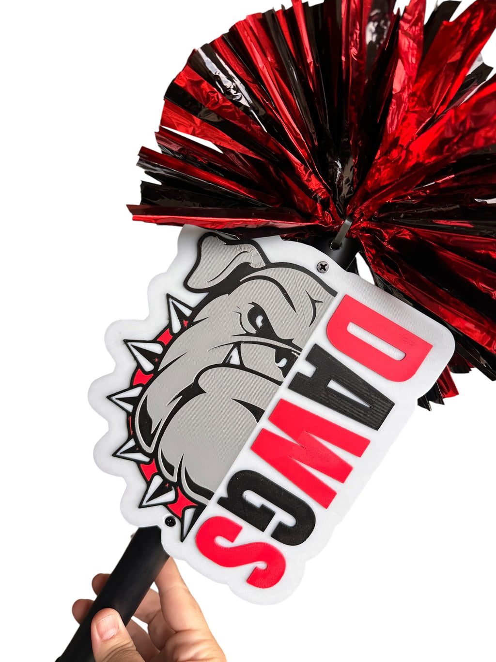 DAWGS Pompom Stick | Personalized Spirit Stick with School Colors
