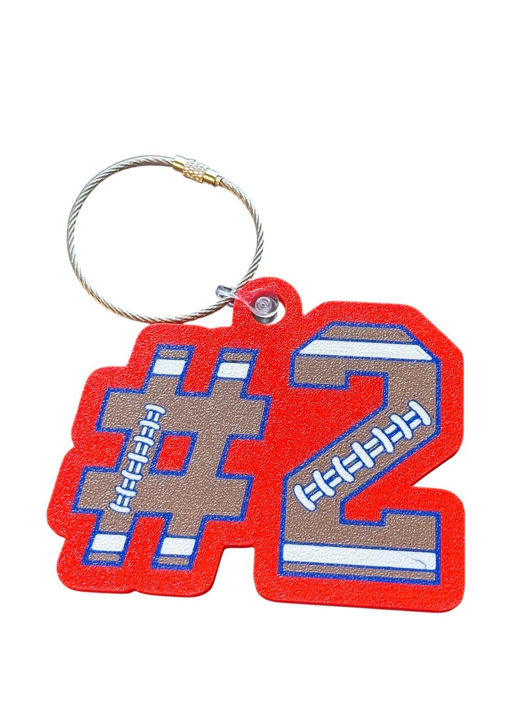 Personalized Football Letter & Number Keychain / Bag Tag | Custom 3D Printed Sports Keychain