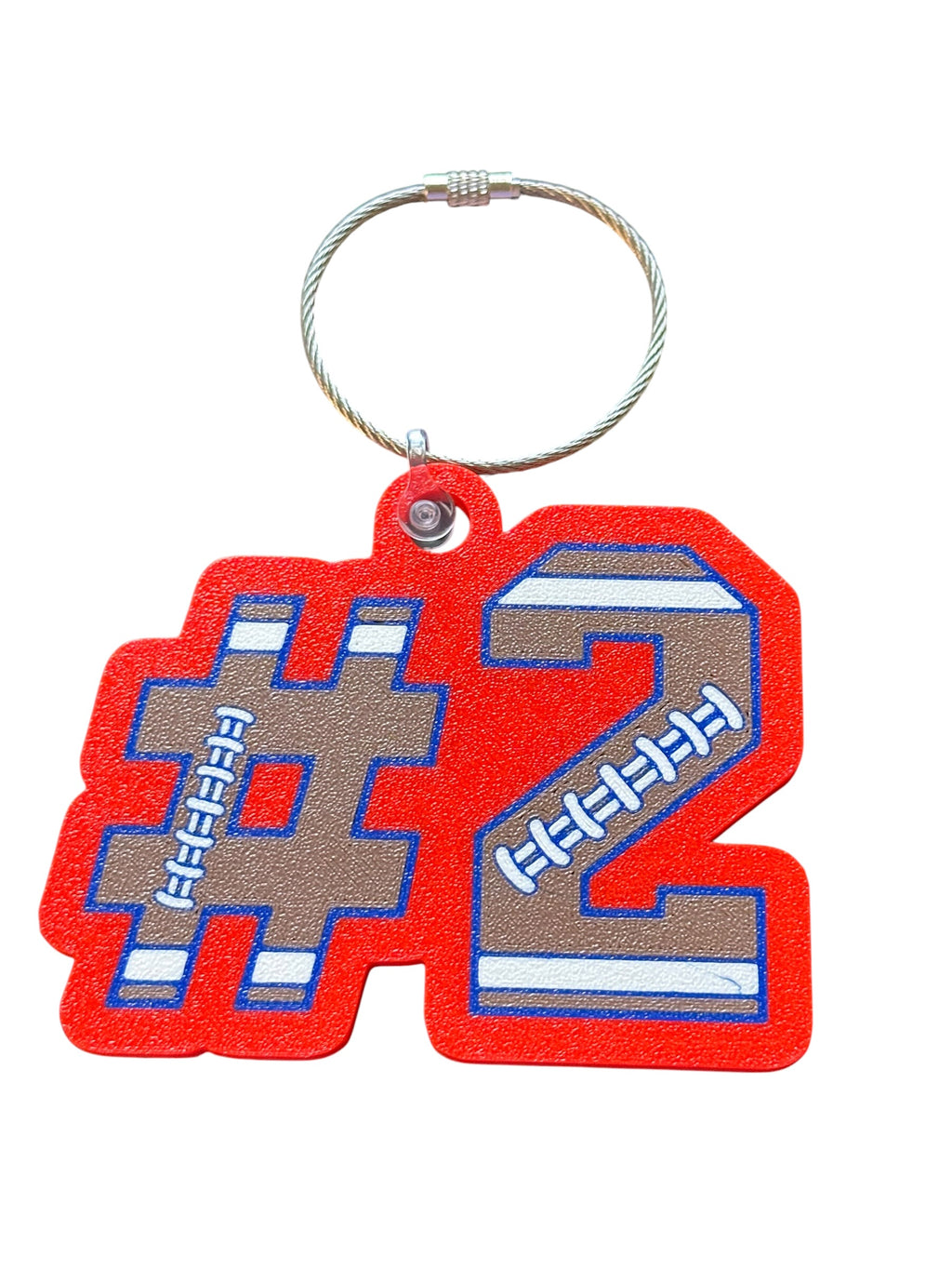 Personalized Football Letter & Number Keychain / Bag Tag | Custom 3D Printed Sports Keychain