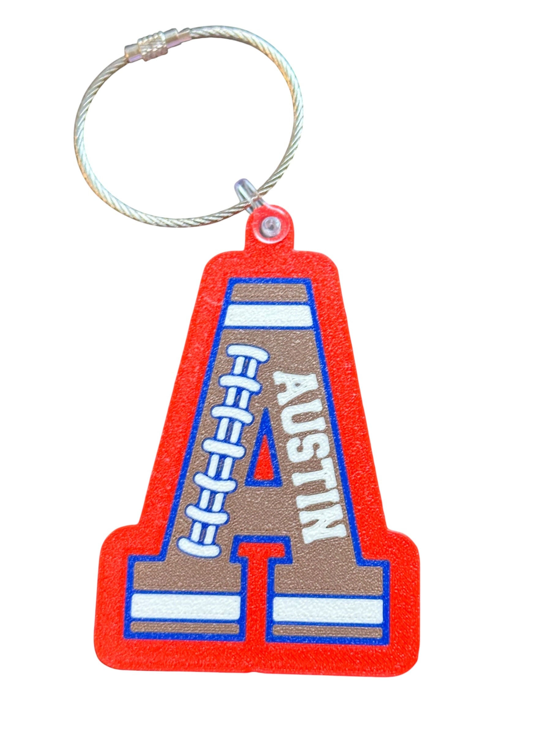 Personalized Football Letter & Number Keychain / Bag Tag | Custom 3D Printed Sports Keychain