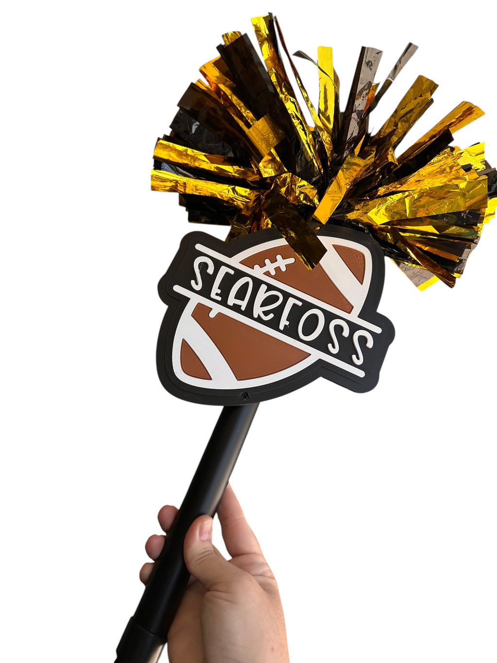 Personalized Football Pompom Stick | Custom Team Spirit Stick | Football Cheer Accessory