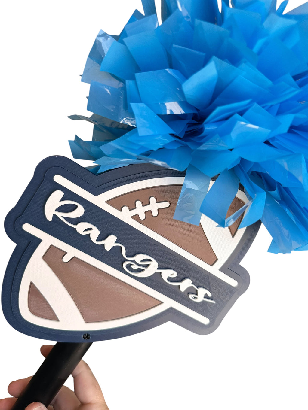 Personalized Football Pompom Stick | Custom Team Spirit Stick | Football Cheer Accessory