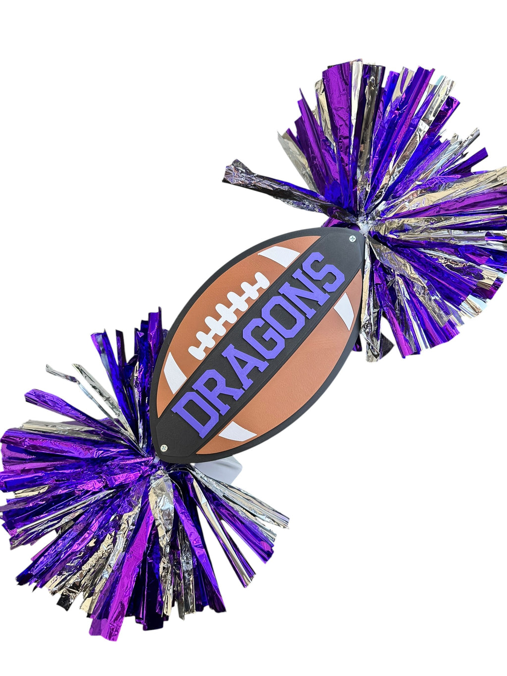 Personalized Football Cheerstick with Double Pompoms  Optional Cowbells | Custom Football Spirit Stick | Team Colors