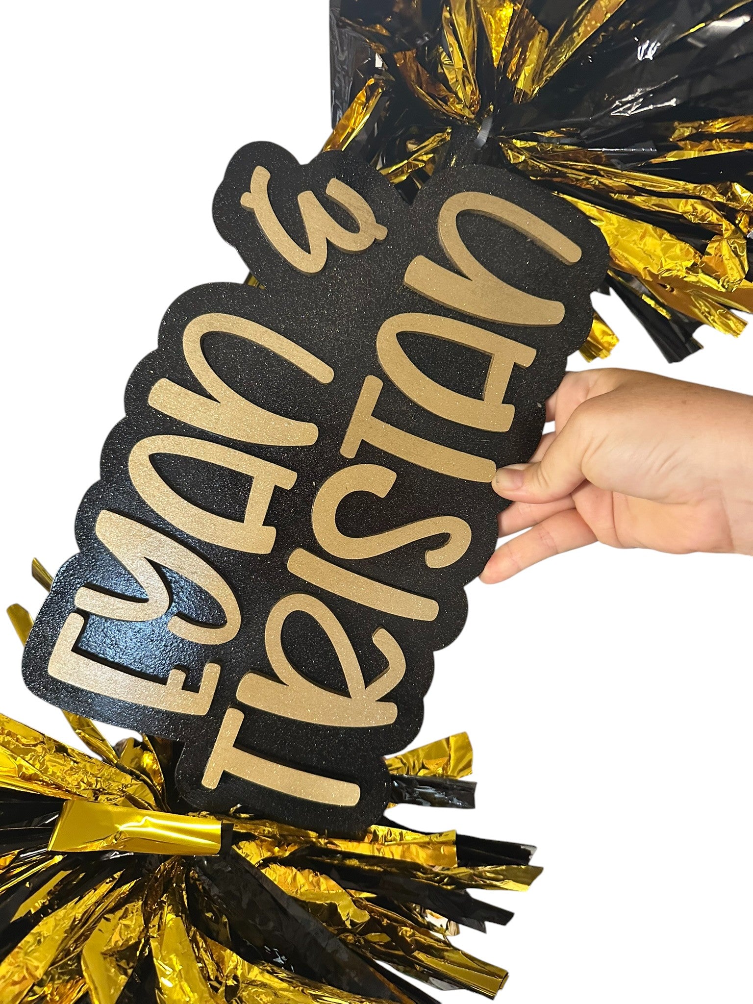 Personalized Birthday Font Cheer Stick Pom Pom – Custom Name Spirit Stick