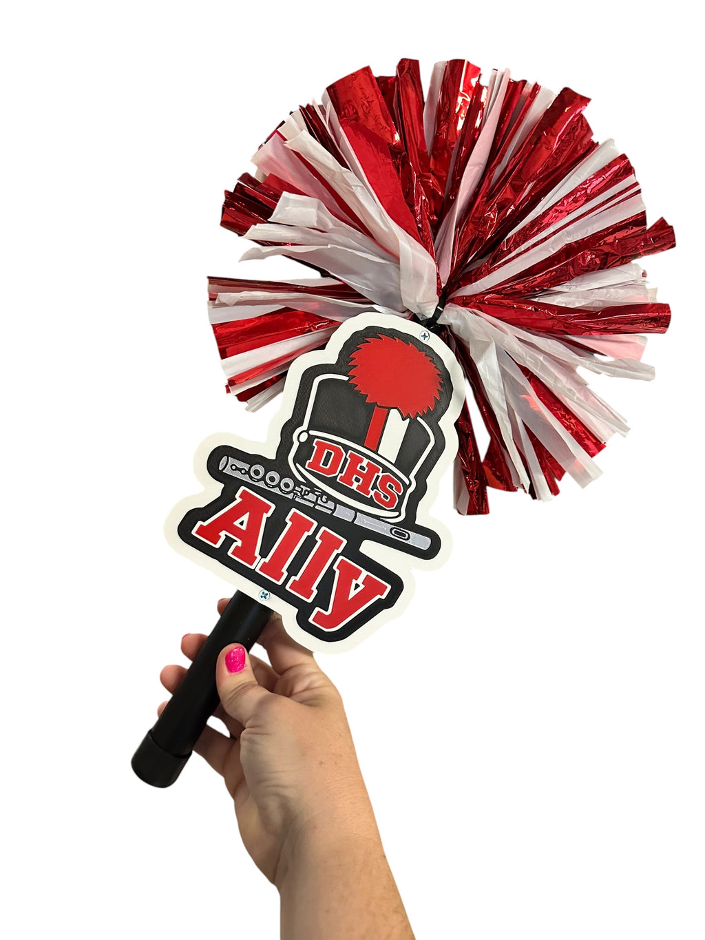 Personalized Marching Band Pom Pom Stick | Custom Band Instrument Cheerstick