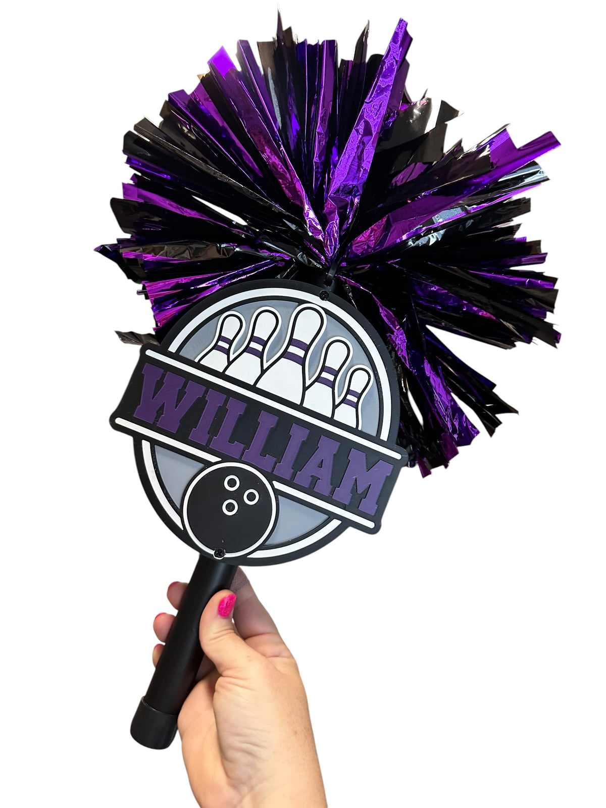 Personalized Bowling Pompom Stick | Custom Team Spirit & Senior Night Gift