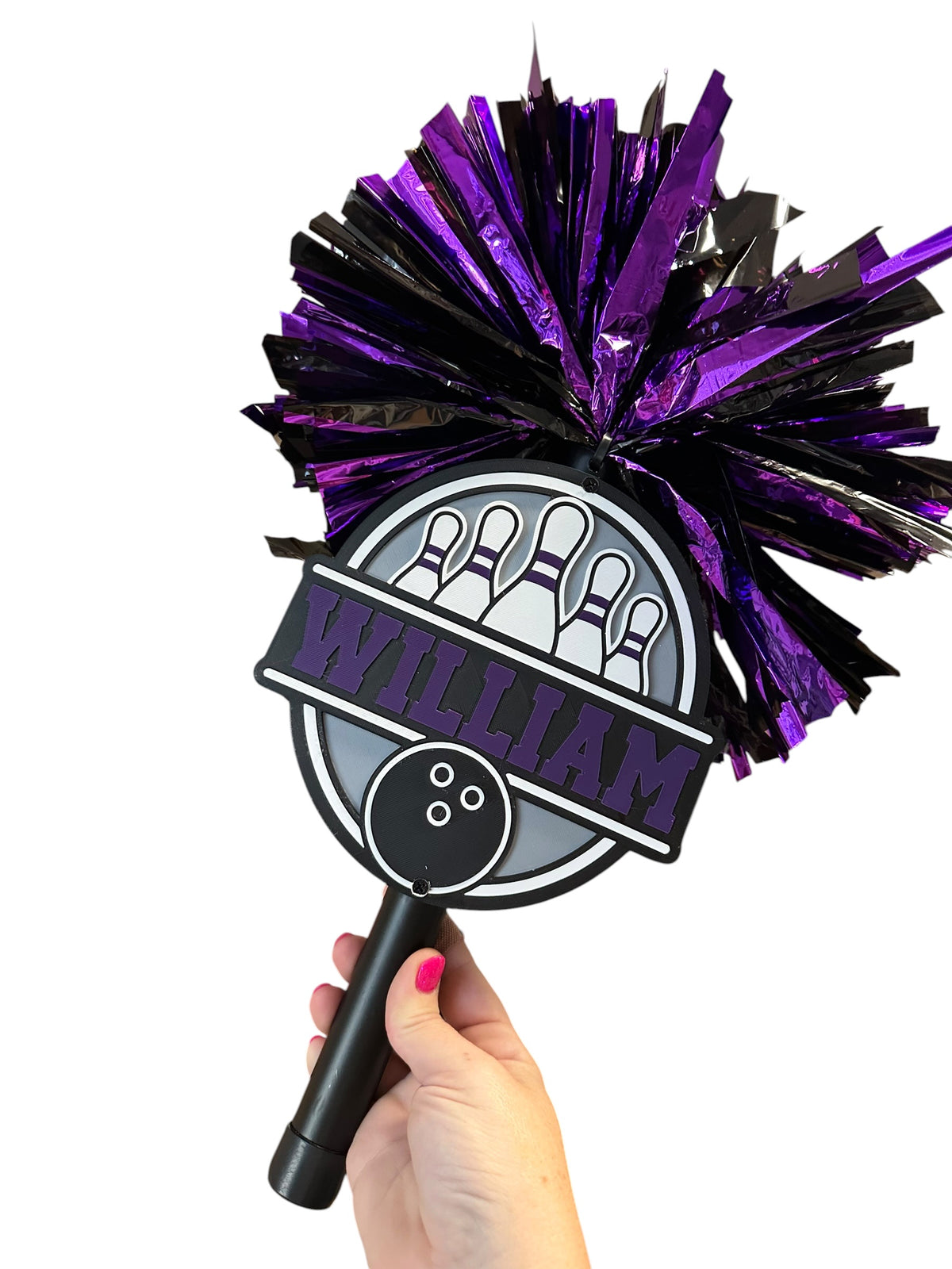 Personalized Bowling Pompom Stick | Custom Team Spirit & Senior Night Gift