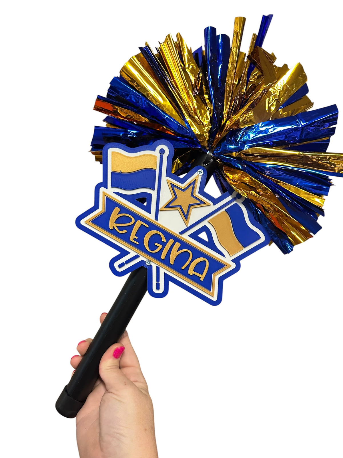 Personalized Color Guard Pompom Cheerstick | Custom Team Colors