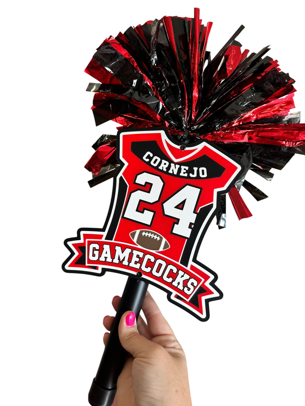 Personalized Football Jersey Pompom Stick