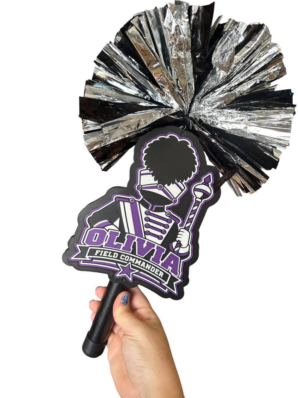 Personalized Field Commander Pompom Stick | Marching Band Senior Night Gift