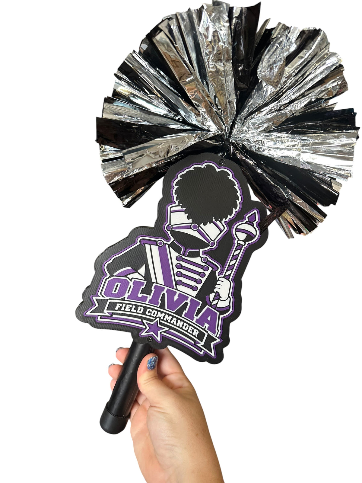 Personalized Field Commander Pompom Stick | Marching Band Senior Night Gift