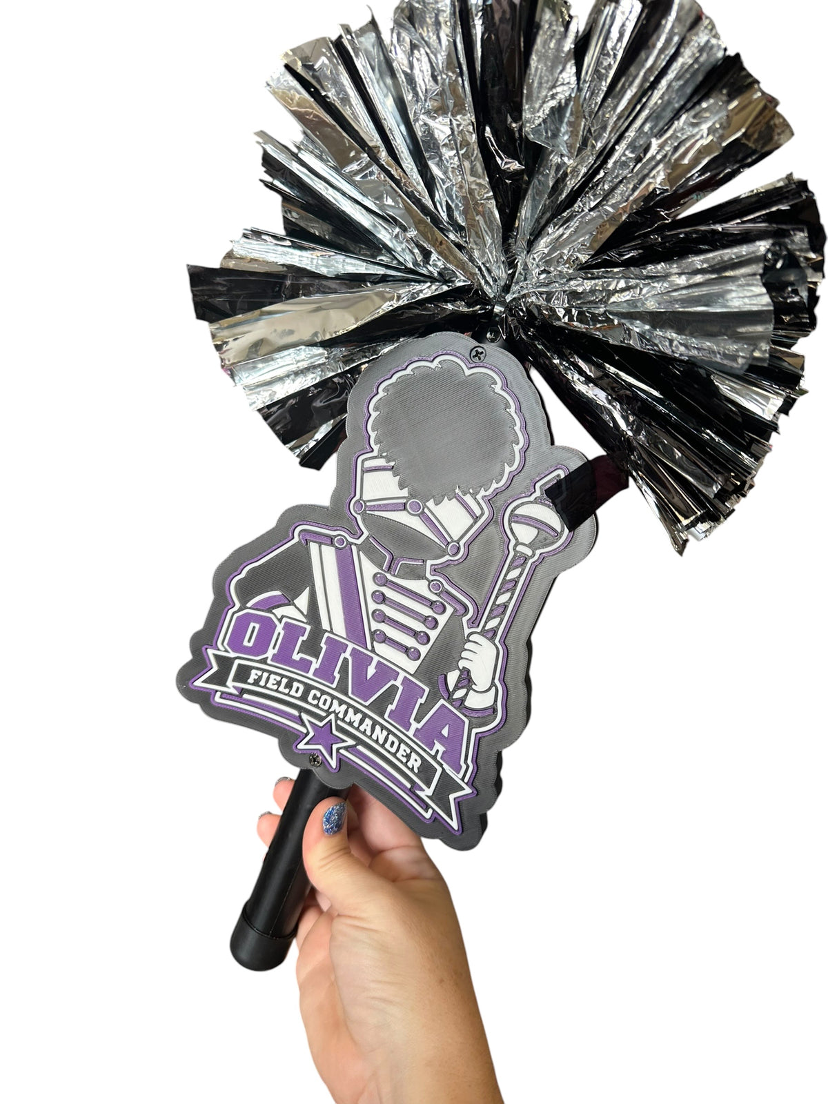Personalized Field Commander Pompom Stick | Marching Band Senior Night Gift