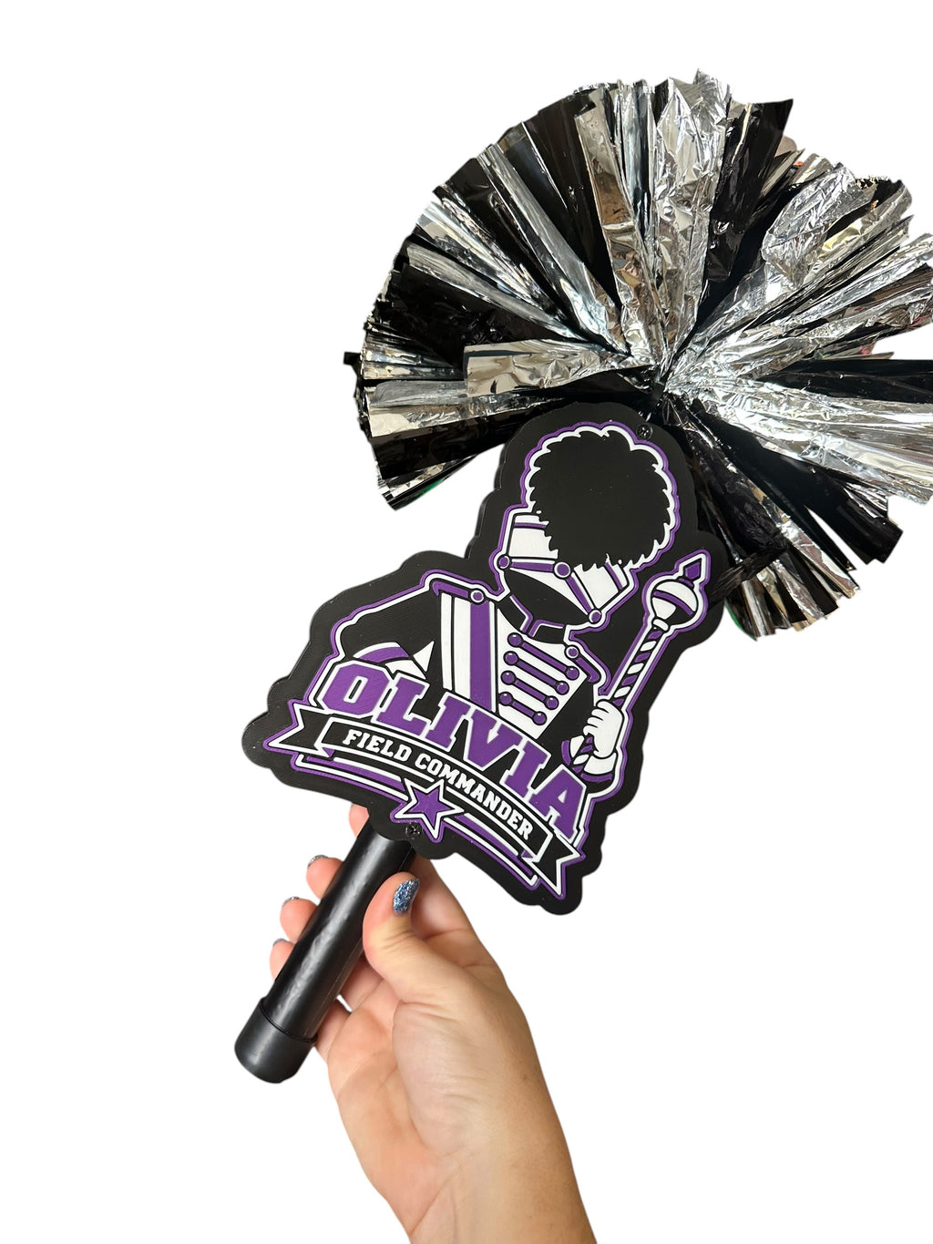 Personalized Field Commander Pompom Stick | Marching Band Senior Night Gift