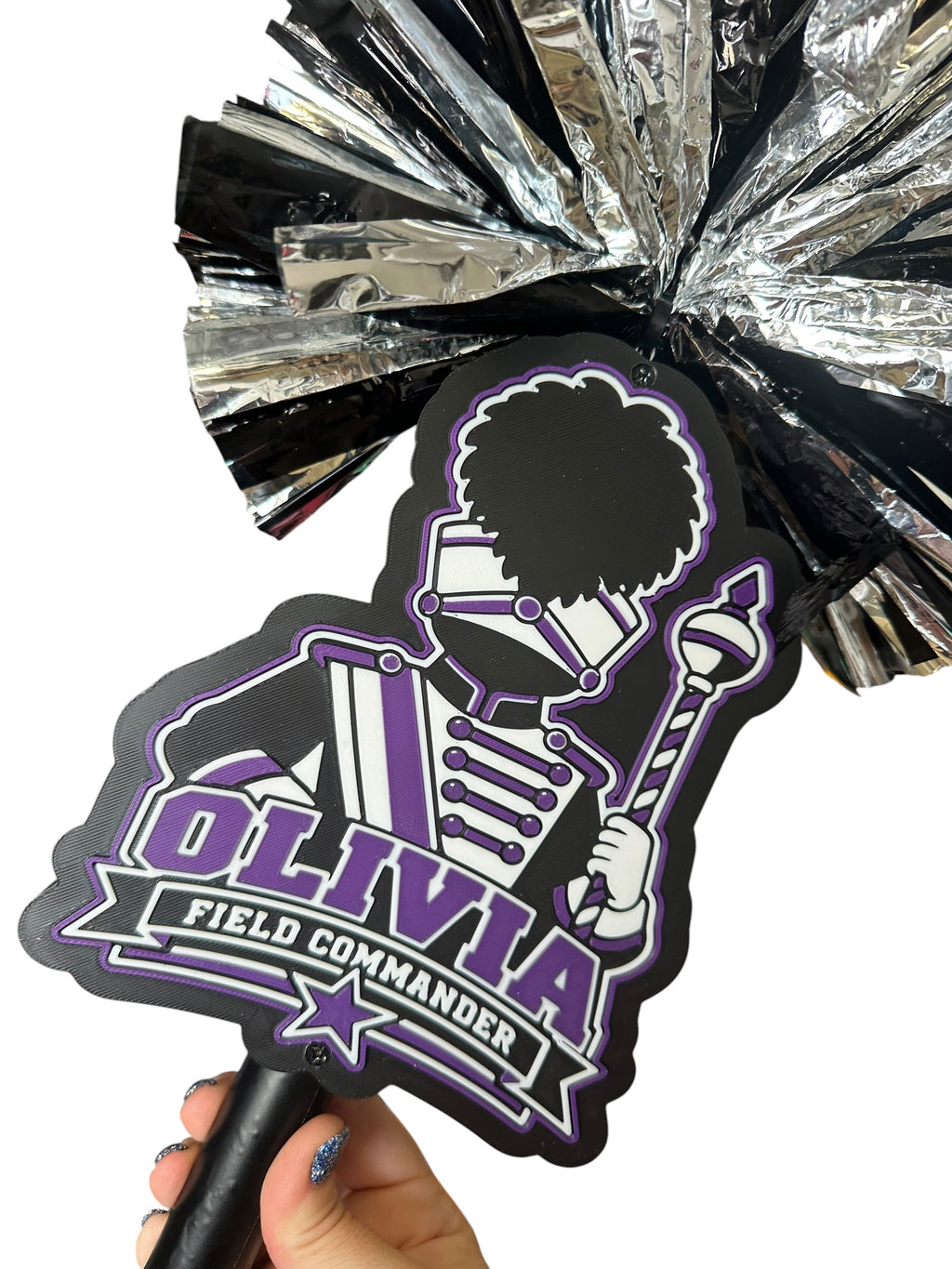 Personalized Field Commander Pompom Stick | Marching Band Senior Night Gift