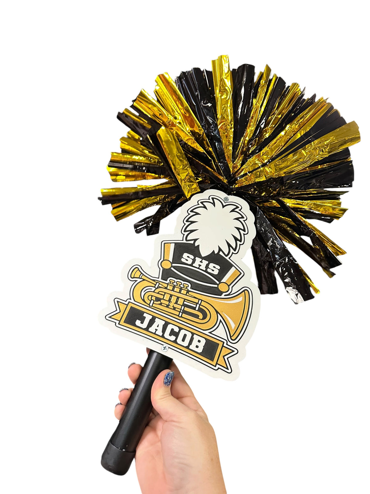 Personalized Baritone Horn Marching Band Pompom Stick