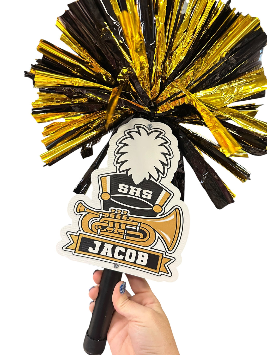 Personalized Baritone Horn Marching Band Pompom Stick