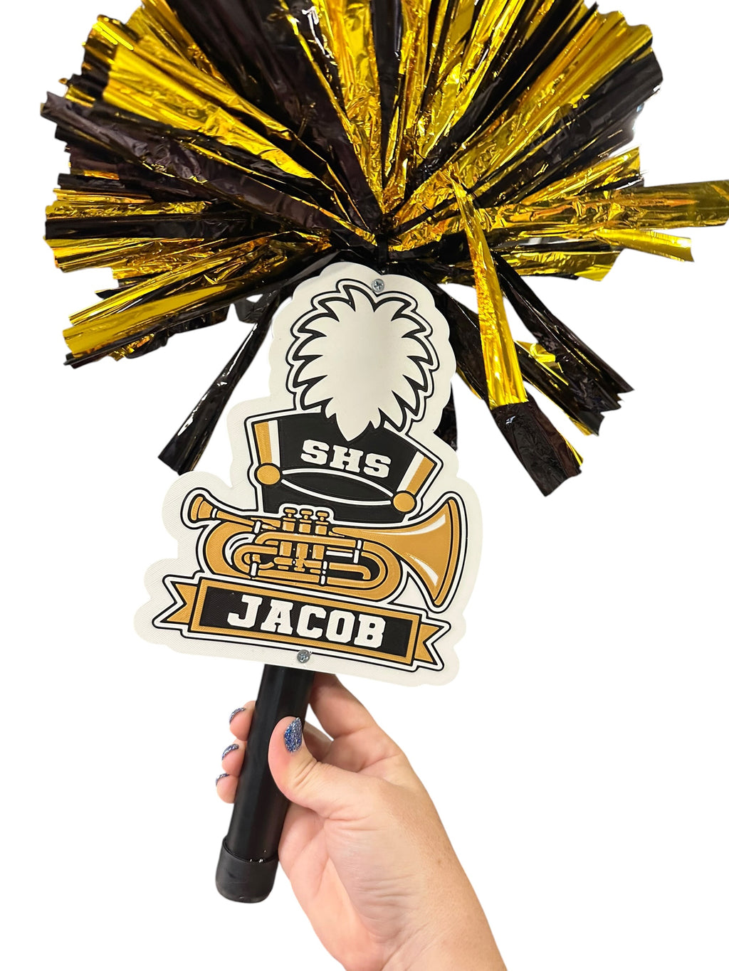 Personalized Baritone Horn Marching Band Pompom Stick