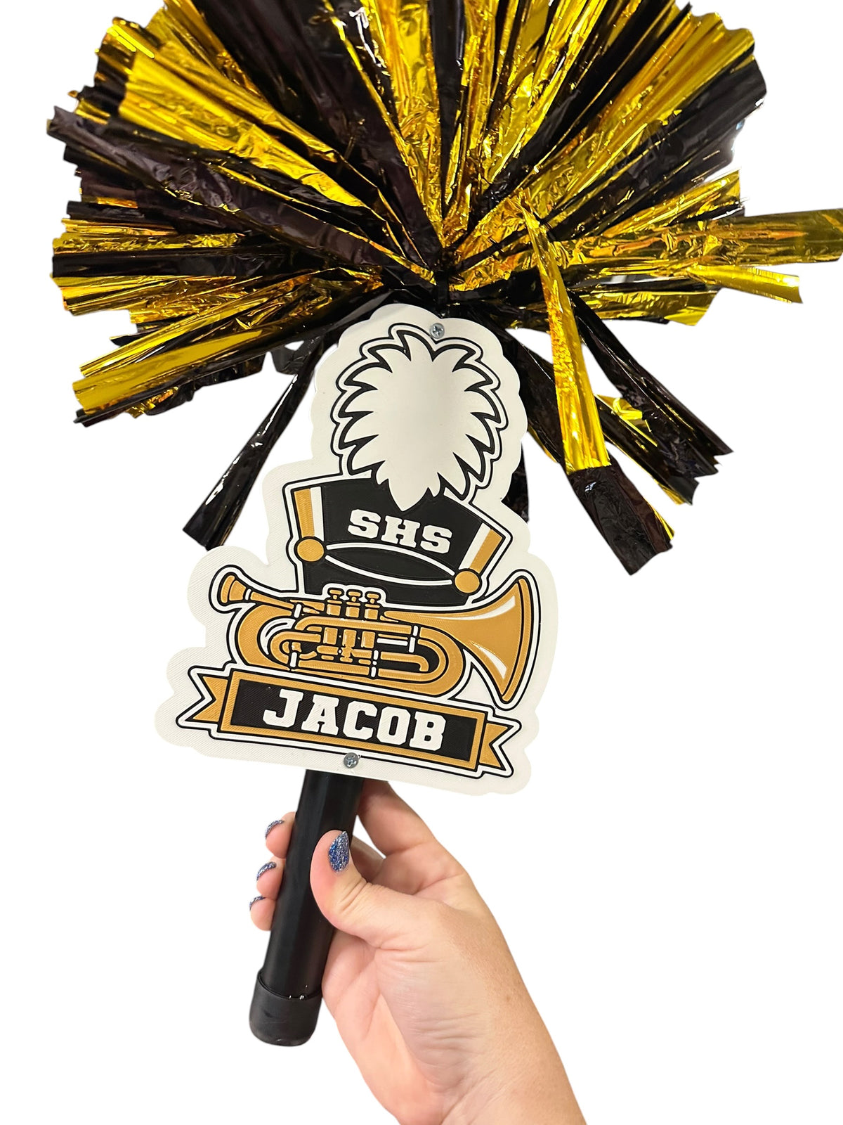 Personalized Baritone Horn Marching Band Pompom Stick