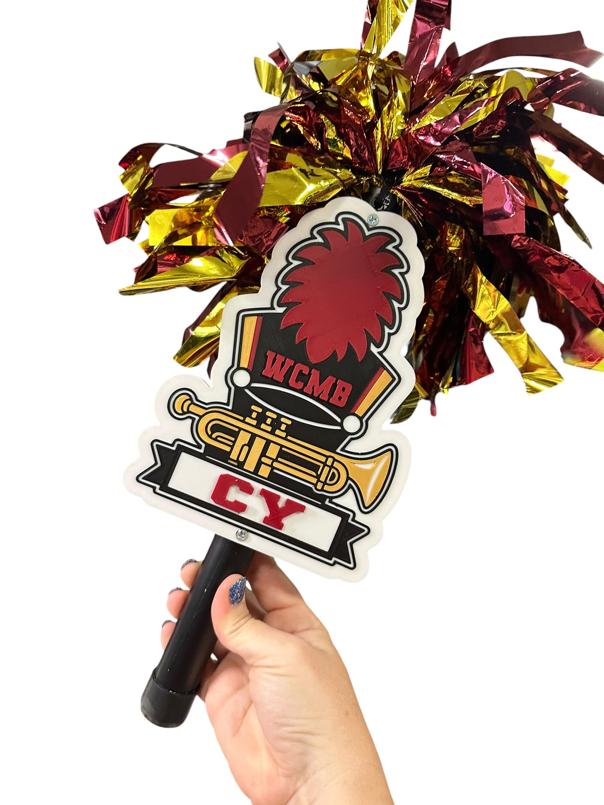 Personalized Trumpet Marching Band Pompom Stick
