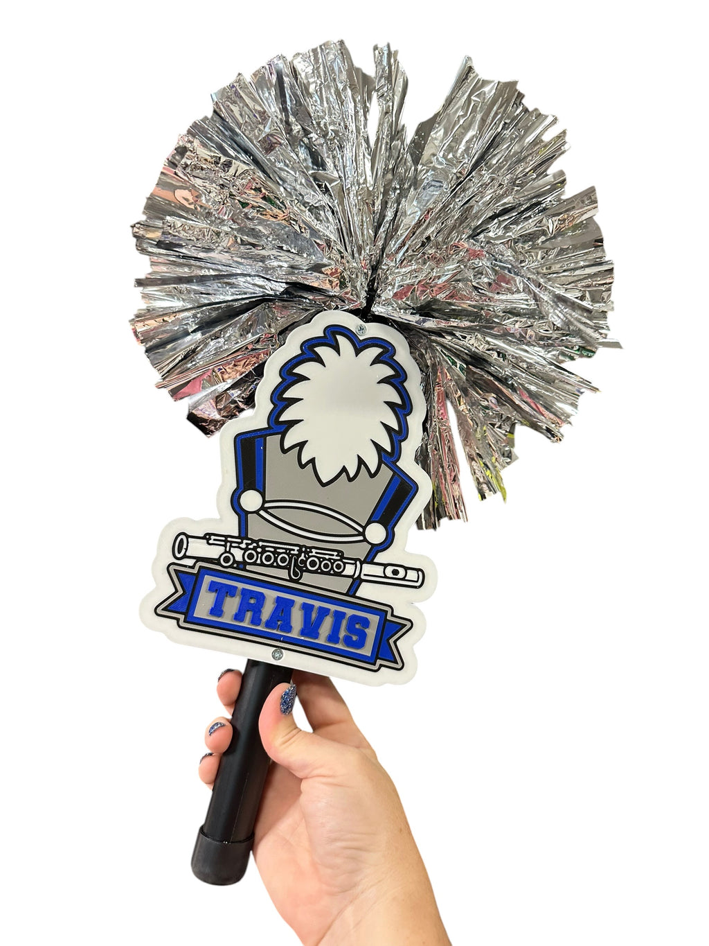 Personalized Flute Marching Band Pompom Stick