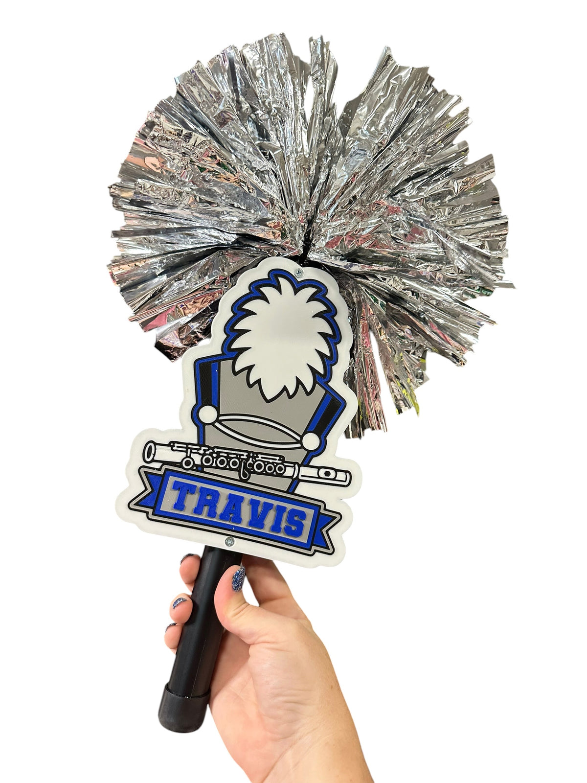 Personalized Flute Marching Band Pompom Stick