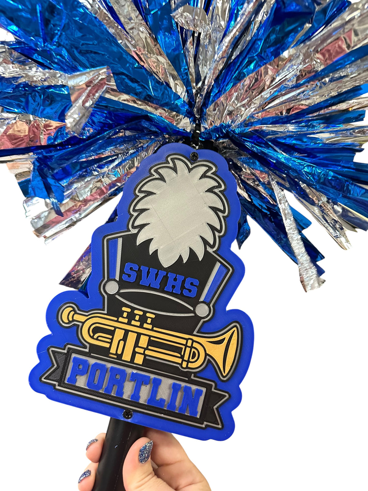 Personalized Trumpet Marching Band Pompom Stick